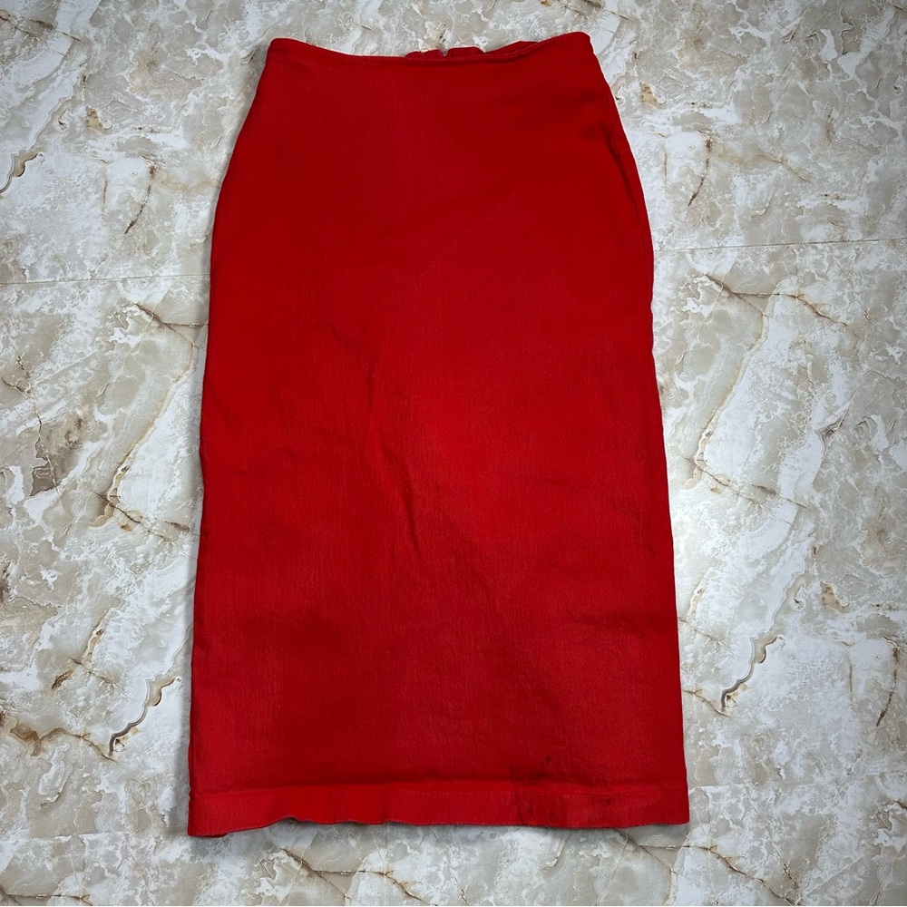 Made In The Shade Size 11 Women’s Vintage Red Slit Long Zip Maxi Skirt